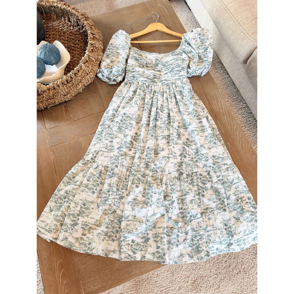 Abercrombie & Fitch Emerson Midi Dress Women Green Size S - Picture 6 of 9